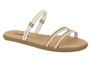 Sandália Moleca Bco Off/dourado/nude