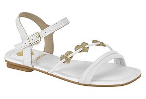 Sandália Molekinha Branco/dourado