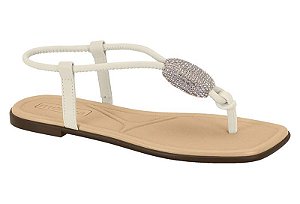 Sandália Moleca Branco Off/cristal