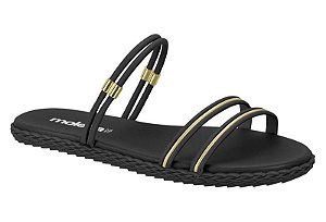 Sandália Moleca Pto/dourado/pto