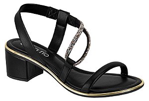 Sandália Beira Rio Preto/grafite Aurora