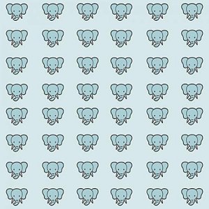 Papel De Parede Infantil Elefante Azul