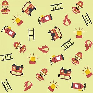 Papel De Parede Infantil Bombeiro