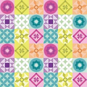 Papel De Parede Azulejo Geométrico Vivo
