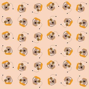 Papel De Parede Infantil Abelhas E Pote De Mel