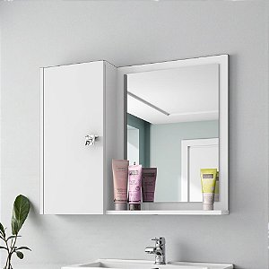 Espelheira Para Banheiro Moderna E Funcional Branco