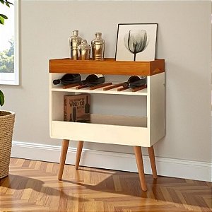 Aparador Buffet Adega Aspen Off White Caramelo