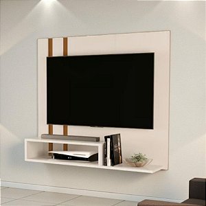Painel De Tv Sala Moderno Nicho Supenso Off White Nature