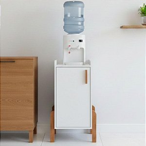 Armário Balcão Para Bebedouro Pé Madeira Branco