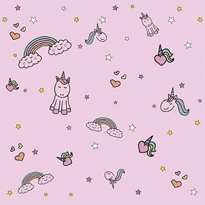 Papel De Parede Infantil Unicórnio Menina