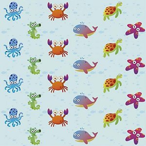 Papel De Parede Infantil Fundo Do Mar Colorido