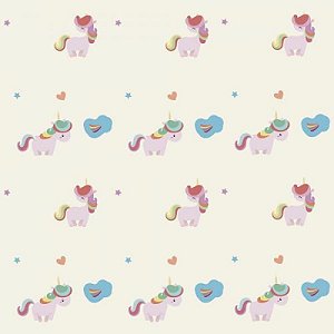 Papel De Parede Infantil Unicórnios Coloridos