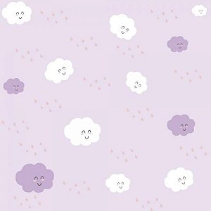 Papel De Parede Infantil Nuvem Menina