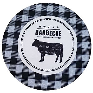 Kit 4 Capas Para Sousplat Churrasco Preto 35cmx35cm - UN / 4