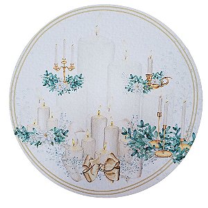 Kit 4 Capas Sousplat Velas De Natal 35cmx35cm - UN / 4
