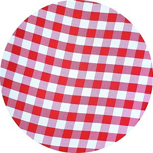 Kit 4 Capas Para Sousplat Xadrez Branco Vermelho Grande 35cmx35cm - UN / 4