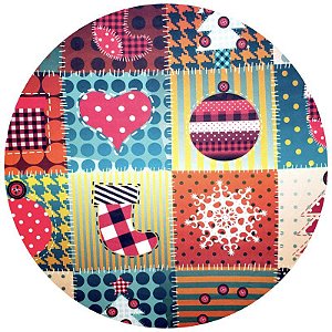Kit 4 Capas Para Sousplat Retalho Natalino 35cmx35cm - UN / 4