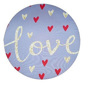 Kit 4 Capas Para Sousplat Coração Love  35cmx35cm - UN / 4
