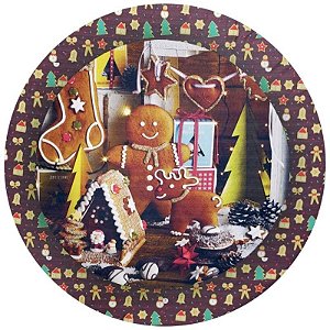 Kit 4 Capas Para Sousplat Biscoito Natalino 35cm X 35cm - UN / 4