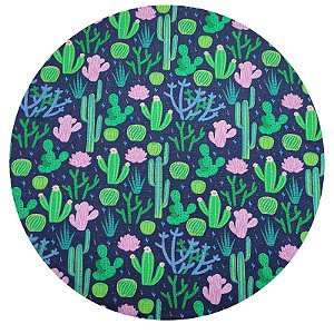 Kit 4 Capas Sousplat Cactos Verde Rosa 35cmx35cm - UN / 4