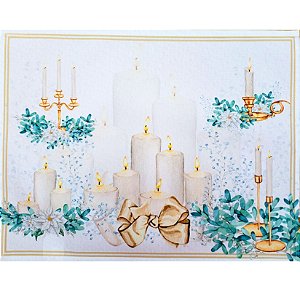 Kit 4 Jogos Americanos Velas De Natal Maravilha Impermeável 43cmx34cm - UN / 4