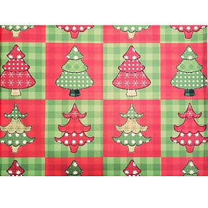 Kit 4 Jogos Americanos Retalho árvore De Natal 43cmx34cm - UN / 4