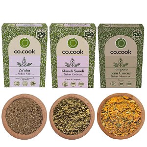 Kit 3 Temperos Funcionais Co.cook – Zaatar, Khmeli Suneli E Cuscuz Marroquino 225g - UN / 3