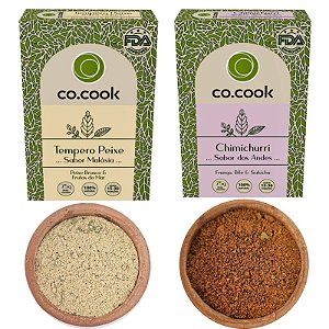 Cocook Kit 2 Temperos Funcionais 100% Natural Carne Chimichurri Peixe 150g - UN / 2