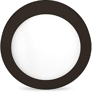 Luminária Led De Sobrepor 18w 6500k Redonda Preta
