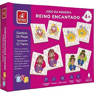Jogo Da Memória Em Madeira Reino Encantado 24 Peças