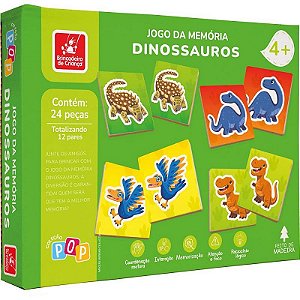 Jogo Da Memória Em Madeira Dinossauros 24 Peças