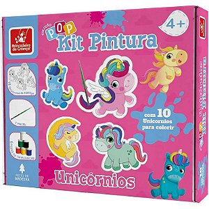 Brinquedo Para Colorir Unicórnios Kit Pop Com 10 Telas