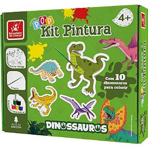 Brinquedo Para Colorir Dinossauros Kit Pop Com 10 Telas