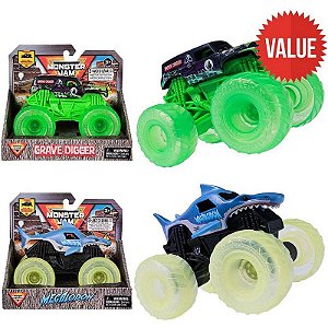 Carrinho Monster Jam Com Rodas Neon 1:43 Para Crianças