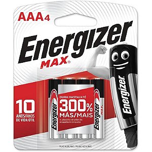Pilha Alcalina Palito Aaa Energizer Max Bl.c/04