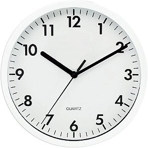 Relógio De Parede Branco Redondo 20cm