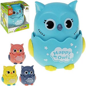 Brinquedo Para Bebê Coruja Aperta E Anda