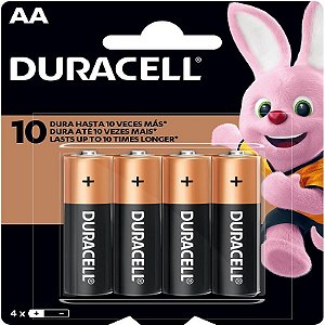 Pilha Alcalina Pequena Aa Duracell - Cartela Com 4 Pilhas