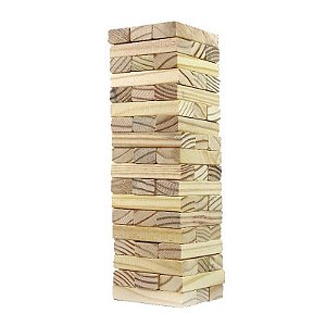 Jogo Diverso Torre Maluca 54 Blocos De  Madeira