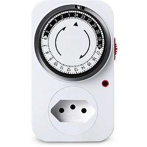 Timer Temporizador Analógico 10a 2p+t Com Aterramento