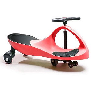 Ginga Car Vermelho Com Volante Giratório, Luzes E Rodas 360°