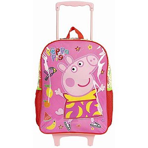 Mochila Infantil Com Rodinha Peppa Pig Fruits G 50cm