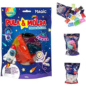 Massa Para Modelar Criativa Pula E Molda Espaço 150g Com 15 Cores