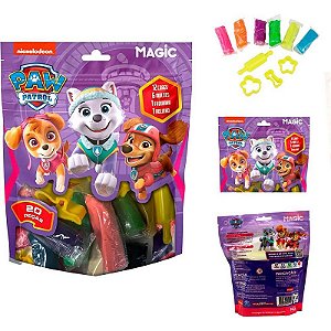Massa Para Modelar Criativa Patrulha Canina Skye 300g 12cores Com 6 Moldes