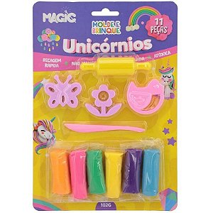 Massa Para Modelar Criativa Unicórnio Com 11 Peças - Molde E Brinquedo