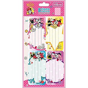Etiqueta Escolar Decorada Minnie Com 8 Etiquetas 100x208mm