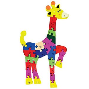 Quebra-cabeça De Madeira Girafa - 26 Peças