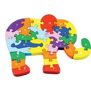 Quebra-cabeça Madeira Elefante 26 Peças
