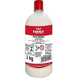 Cola Escolar Branca 1kg Caixa Com 12 Unidades Famix