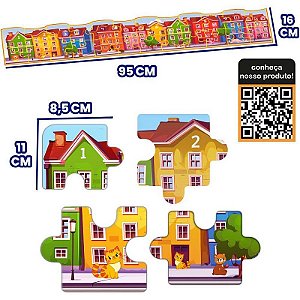 Quebra-cabeça Cartonado Educativo Longo 24 Peças 95x16cm